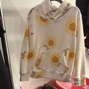 Abercrombie Kids Cream Hoodie with Sunflower Print